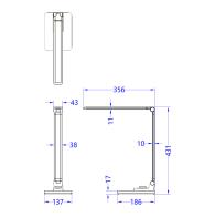 ΦΩΤΙΣΤΙΚΟ ΓΡΑΦΕΙΟΥ LED BLAIN PRO HM4458.08 ΑΣΗΜΙ ΒΑΣΗ ABS-ΑΣΗΜΙ ΜΠΡΑΤΣΑ ΑΛΟΥΜΙΝΙΟΥ 35,6x43,1Υεκ