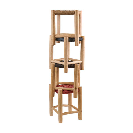 Noor Σκαμπό Teak 35x35x47εκ