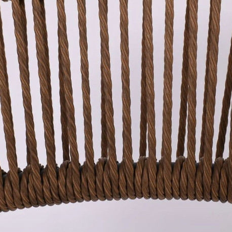 MADY Πολυθρόνα Βεράντας-Κήπου ALU Άσπρο, Rope Wicker Φυσικό, Στοιβαζόμενη