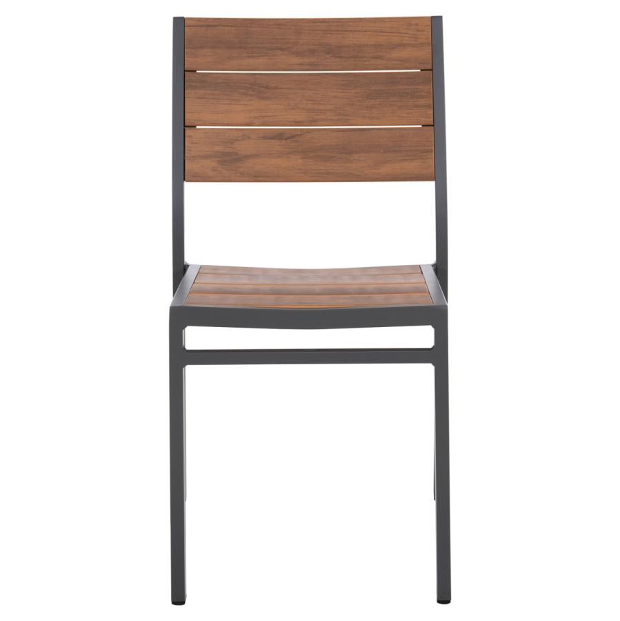 ΚΑΡΕΚΛΑ ΑΛΟΥΜΙΝΙΟΥ SAGA HM6063.02 ΣΚΟΥΡΟ ΓΚΡΙ ΜΕ POLYWOOD 46x52x86Υεκ.