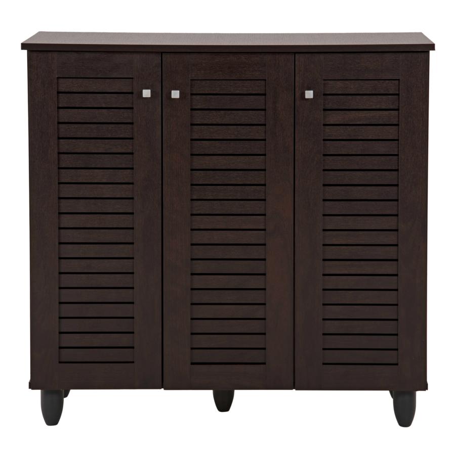 ΠΑΠΟΥΤΣΟΘΗΚΗ-ΝΤΟΥΛΑΠΑ PROLLY HM9609.01 ΜΕΛΑΜΙΝΗ WENGE-3ΠΟΡΤΕΣ-4ΡΑΦΙΑ 87x32x88Υεκ.