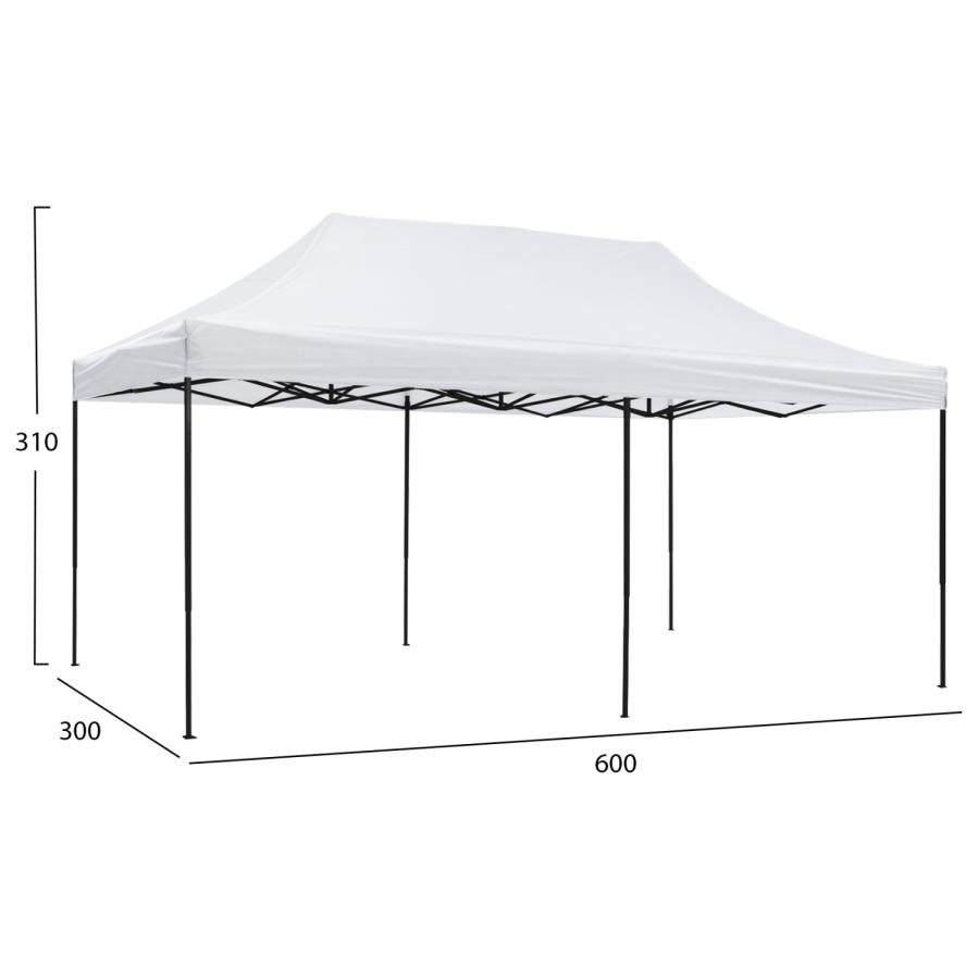 ΚΙΟΣΚΙ/GAZEBO MATTHEW HM6312 ΠΤΥΣΣΟΜΕΝΟ-ΣΚΕΛΕΤΟΣ ΜΕΤΑΛ.ΜΑΥΡΟΣ-ΛΕΥΚΟ ΥΦΑΣΜΑ 3x6x3,10Yμ