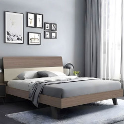 VANITY Κρεβάτι Διπλό, για Στρώμα 160x200cm, Απόχρωση Sonoma Oak-Cream