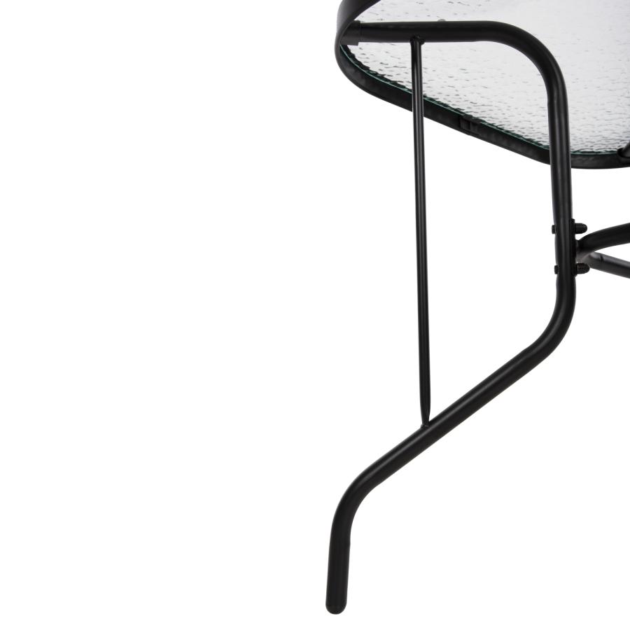 ΤΡΑΠΕΖΙ ADAM HM5679.03 ΜΕΤΑΛΛΙΚΟ ΜΑΥΡΟ ΜΕ ΓΥΑΛΙΝΗ ΕΠΙΦΑΝΕΙΑ 120Χ70Χ70Υεκ.