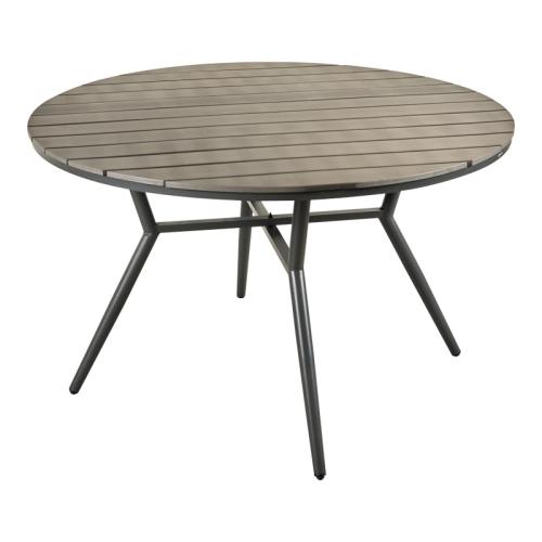 Τραπέζι Appa pakoworld αλουμίνιο και plywood σε ανθρακί απόχρωση Φ120x74εκ