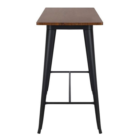 RELIX Wood Dark Oak Τραπέζι Bar-Pro, Μέταλλο Βαφή Μαύρο