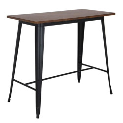 RELIX Wood Dark Oak Τραπέζι Bar-Pro, Μέταλλο Βαφή Μαύρο