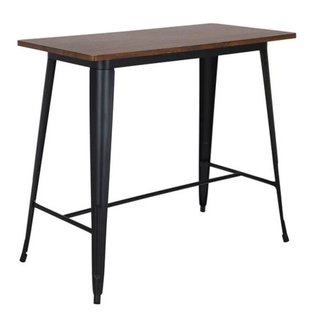 RELIX Wood Dark Oak Τραπέζι Bar-Pro, Μέταλλο Βαφή Μαύρο