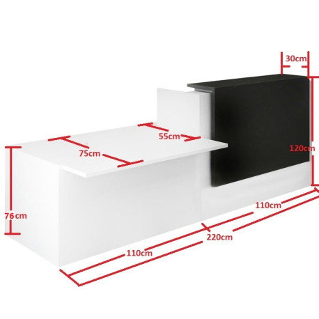 Reception D2092 Μελαμίνης 220x55/75x76/120εκ