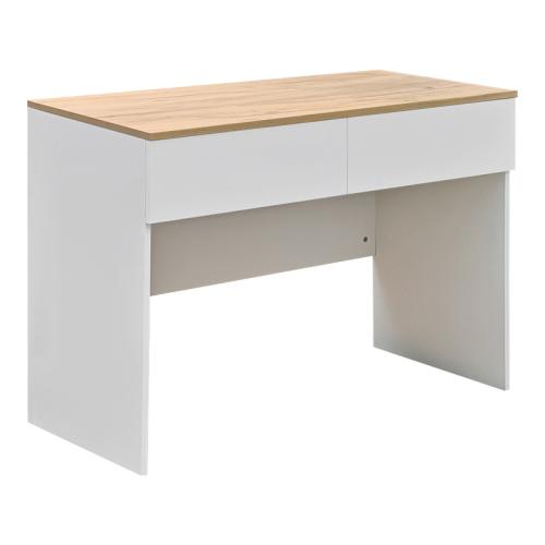 Γραφείο εργασίας Beleton pakoworld με συρτάρια mdf σε oak με λευκή απόχρωση 100x50x75εκ