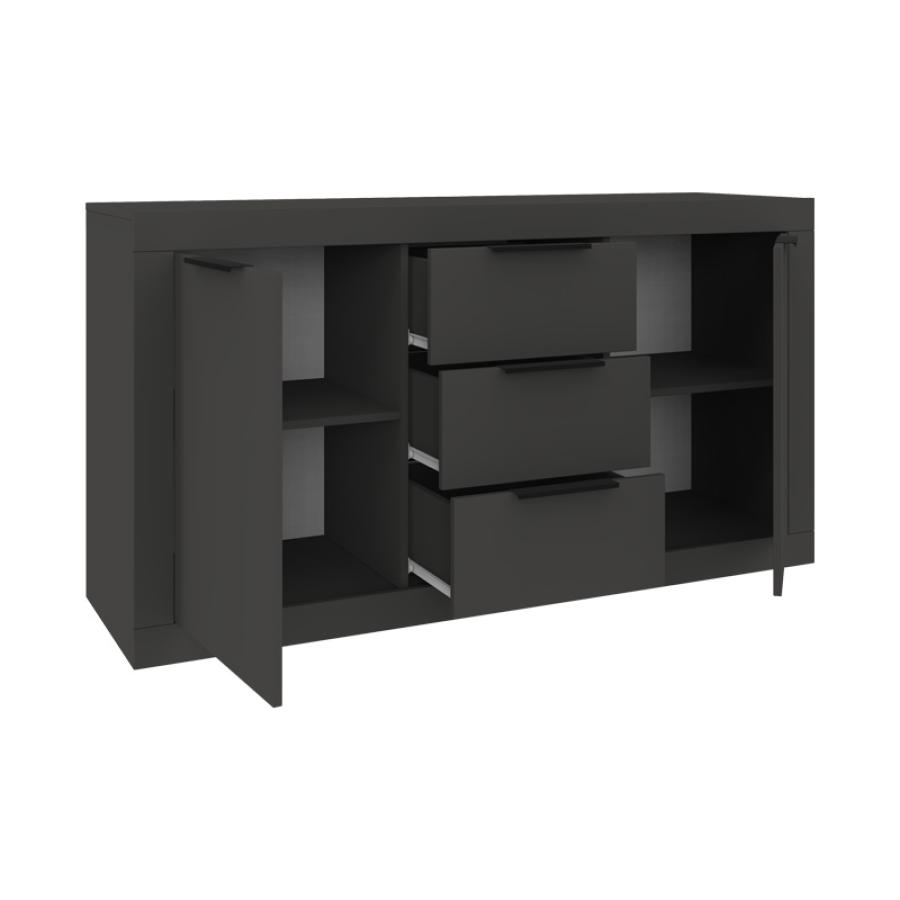 Μπουφές Doha pakoworld σε ανθρακί απόχρωση 150x45x80.5εκ