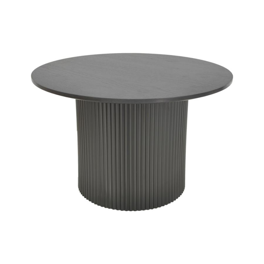 Τραπέζι σαλονιού Dovel pakoworld mdf σε μαύρη απόχρωση Φ70x40εκ
