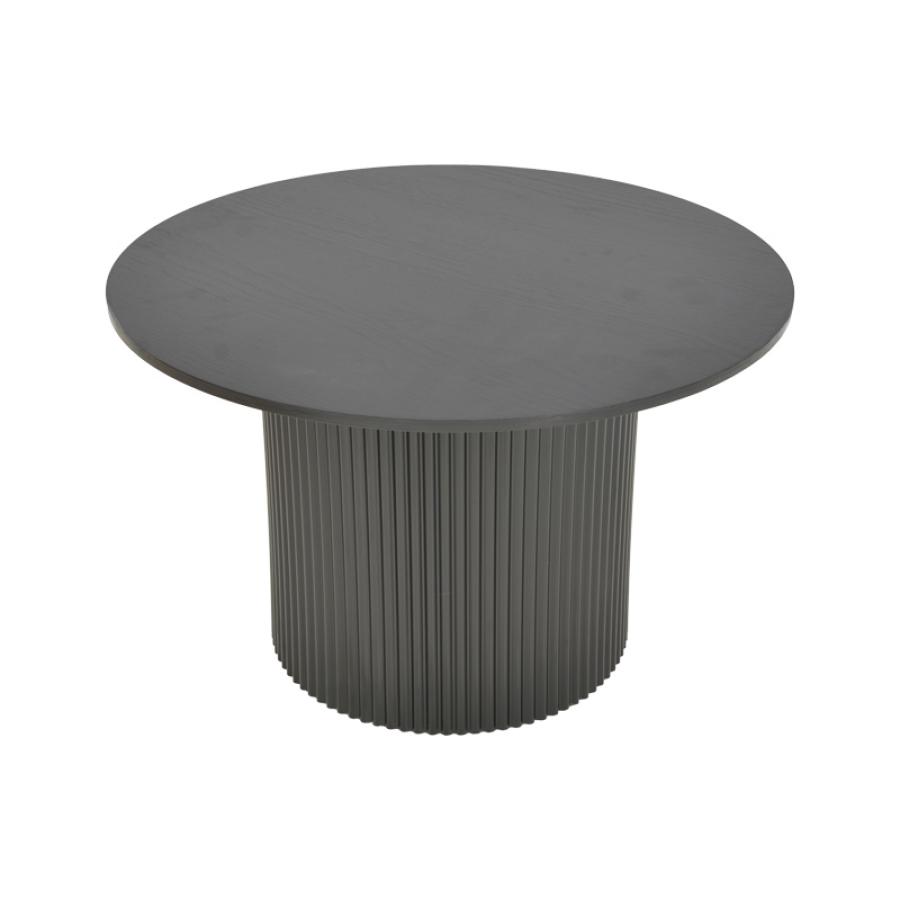 Τραπέζι σαλονιού Dovel pakoworld mdf σε μαύρη απόχρωση Φ70x40εκ