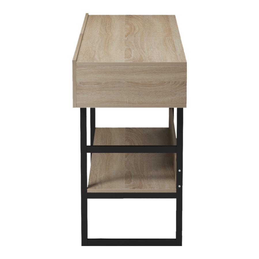 Κονσόλα Vien pakoworld σε sonoma-μαύρη απόχρωση 139x43x75.5εκ