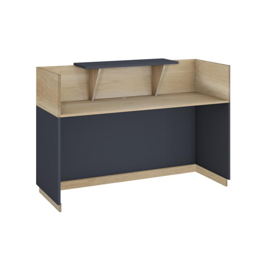 Γραφείο reception Lotus pakoworld σε χρώμα φυσικό - ανθρακί 140x70x110εκ