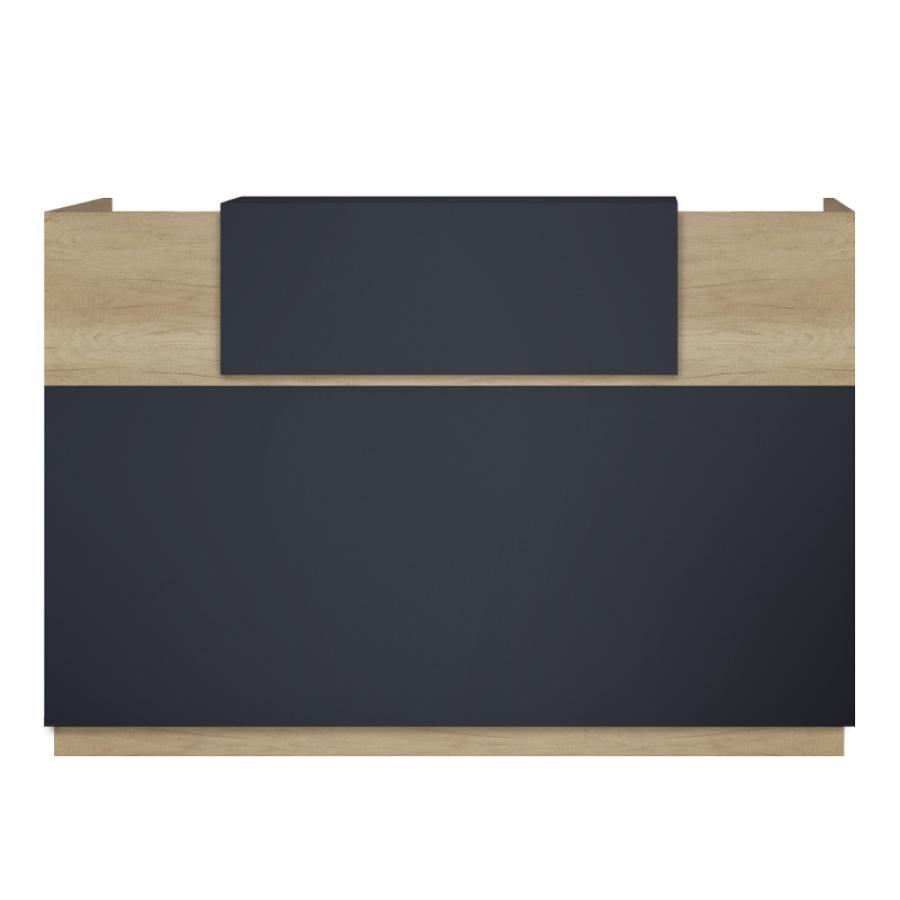 Γραφείο reception Lotus pakoworld σε χρώμα φυσικό - ανθρακί 200x70x110εκ