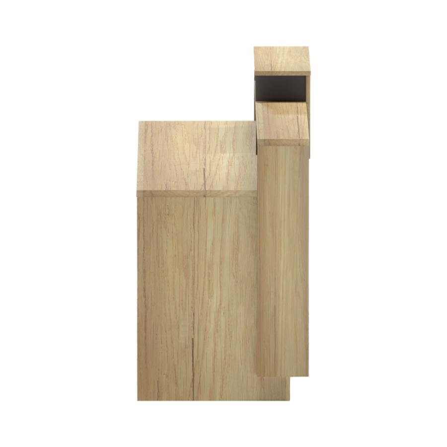 Γραφείο reception Lotus pakoworld σε φυσική-ανθρακί απόχρωση 160x60x105εκ