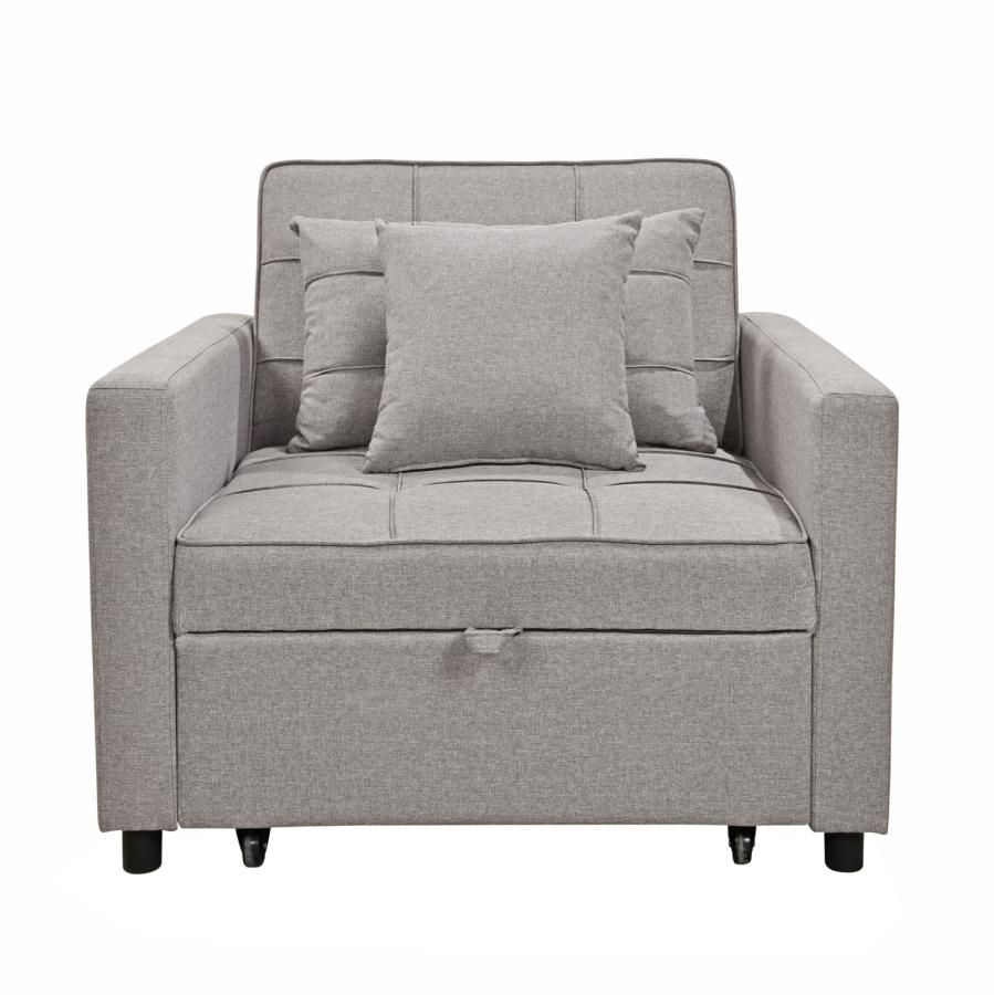 ΠΟΛΥΘΡΟΝΑ-ΚΡΕΒΑΤΙ MERO HM3306.03 ΜΠΕΖ ΥΦΑΣΜΑ 98x85x88Υεκ.