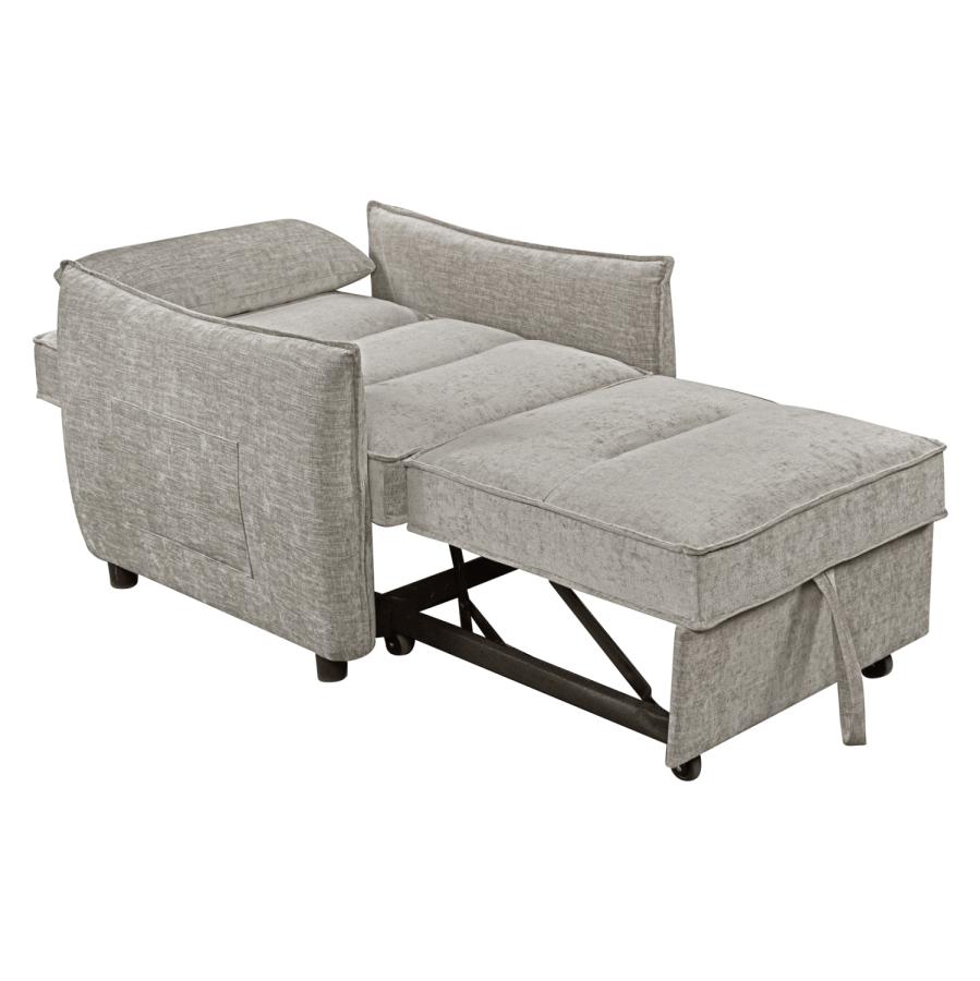 ΠΟΛΥΘΡΟΝΑ-ΚΡΕΒΑΤΙ ORYN HM3307.03 ΜΠΕΖ ΥΦΑΣΜΑ 89x85x84Υεκ.