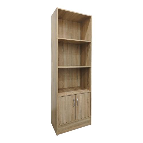 Βιβλιοθήκη Tekaro I pakoworld σε sonoma απόχρωση 57x33x180εκ