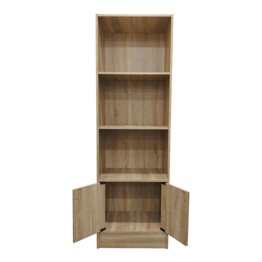 Βιβλιοθήκη Tekaro I pakoworld σε sonoma απόχρωση 57x33x180εκ