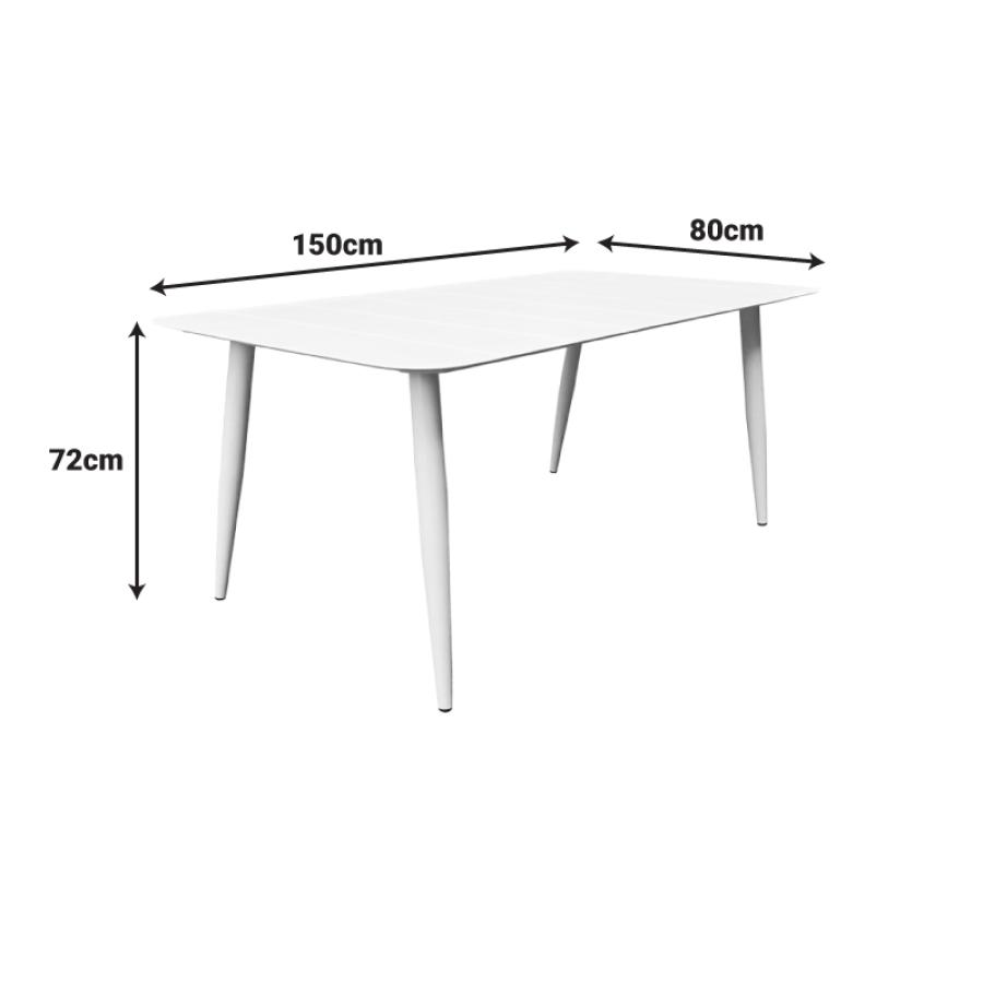 Τραπέζι Vista pakoworld αλουμίνιο σε μπεζ απόχρωση 150x80x72εκ