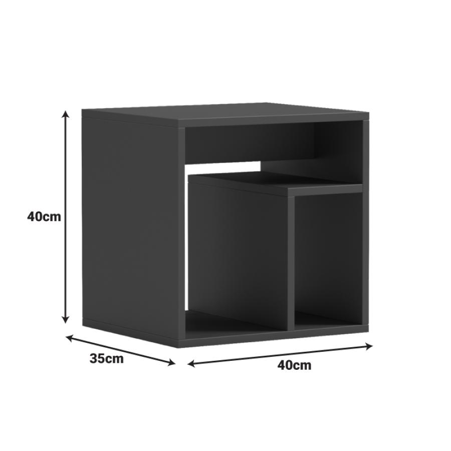 Βοηθητικό τραπέζι Doublo pakoworld ανθρακί 40x35x40εκ