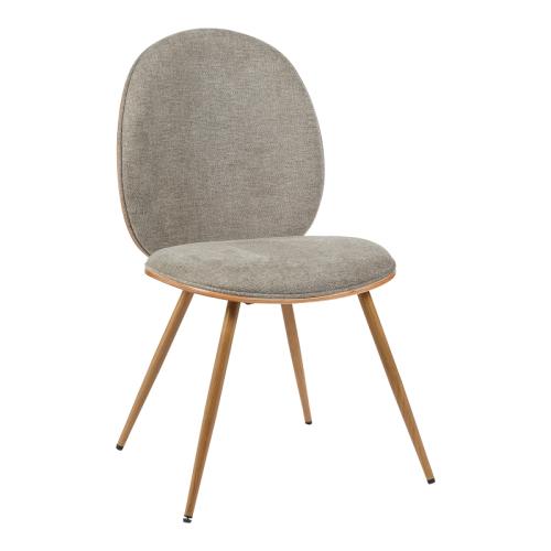 Καρέκλα Nerezy pakoworld σκελετός plywood με μπεζ-καφέ ύφασμα 57.5x48x88εκ