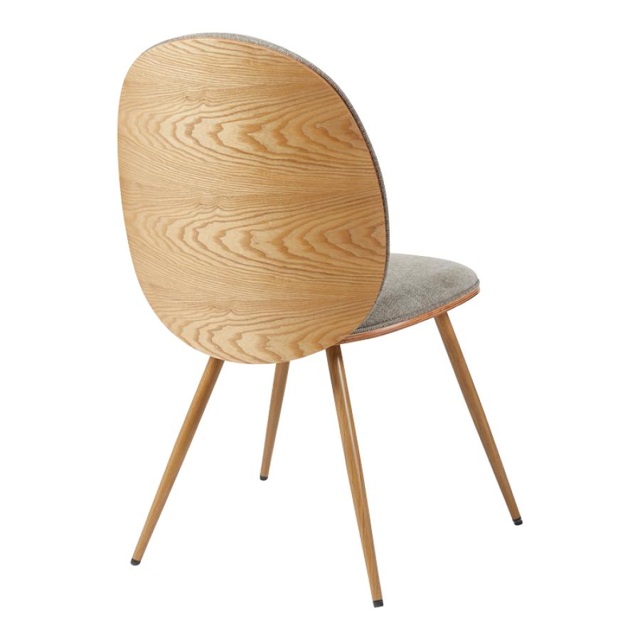 Καρέκλα Nerezy pakoworld σκελετός plywood με μπεζ-καφέ ύφασμα 57.5x48x88εκ