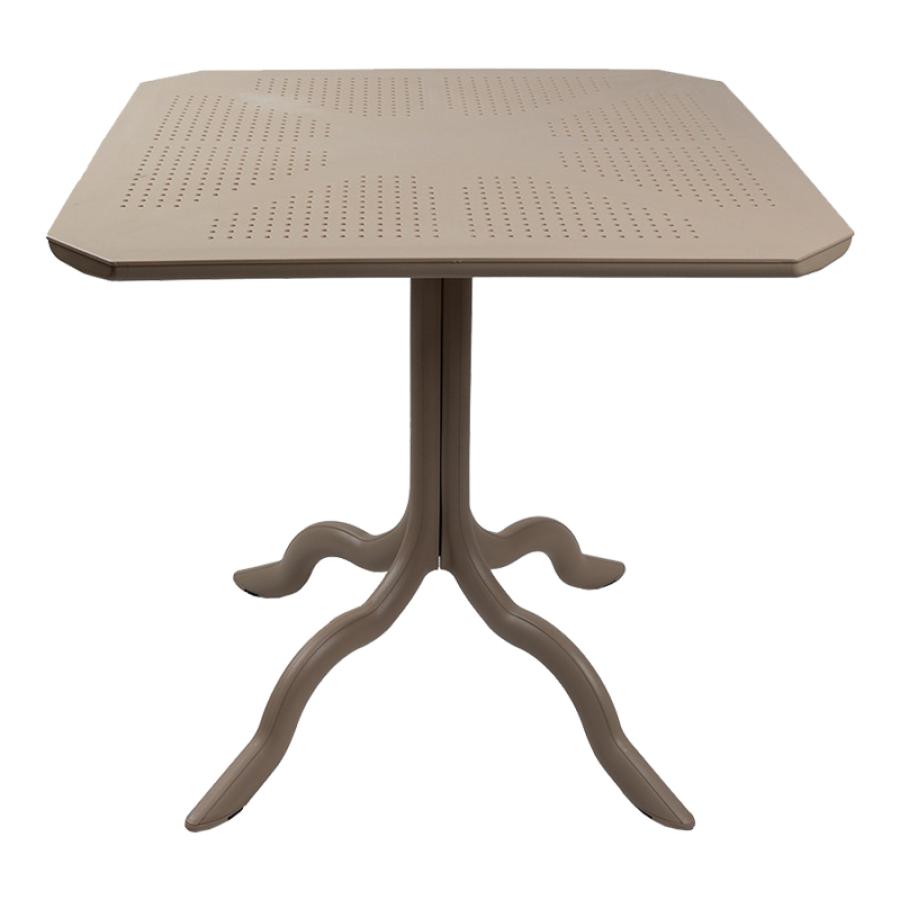 Τραπέζι Icon pakoworld PP σε απόχρωση cappucino 80x80x74.5εκ