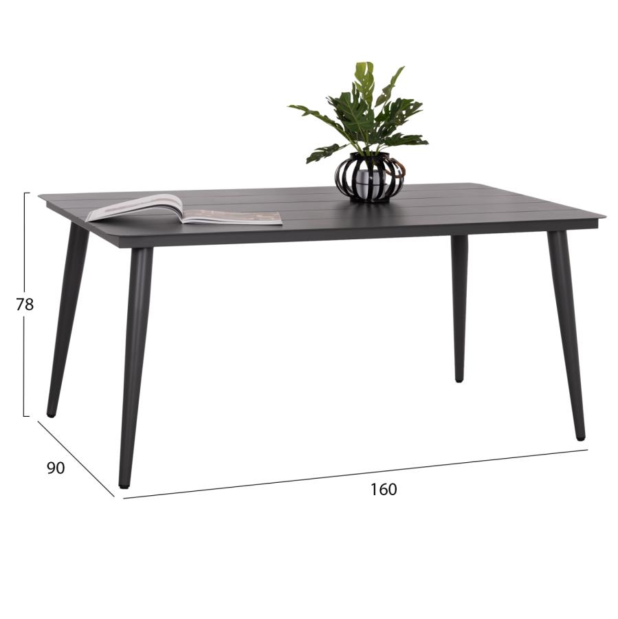 ΤΡΑΠΕΖΙ ΑΛΟΥΜΙΝΙΟΥ ΟΡΘΟΓΩΝΙΟ HIGER HM6291.01 ΓΚΡΙ 160x90x78Υεκ.