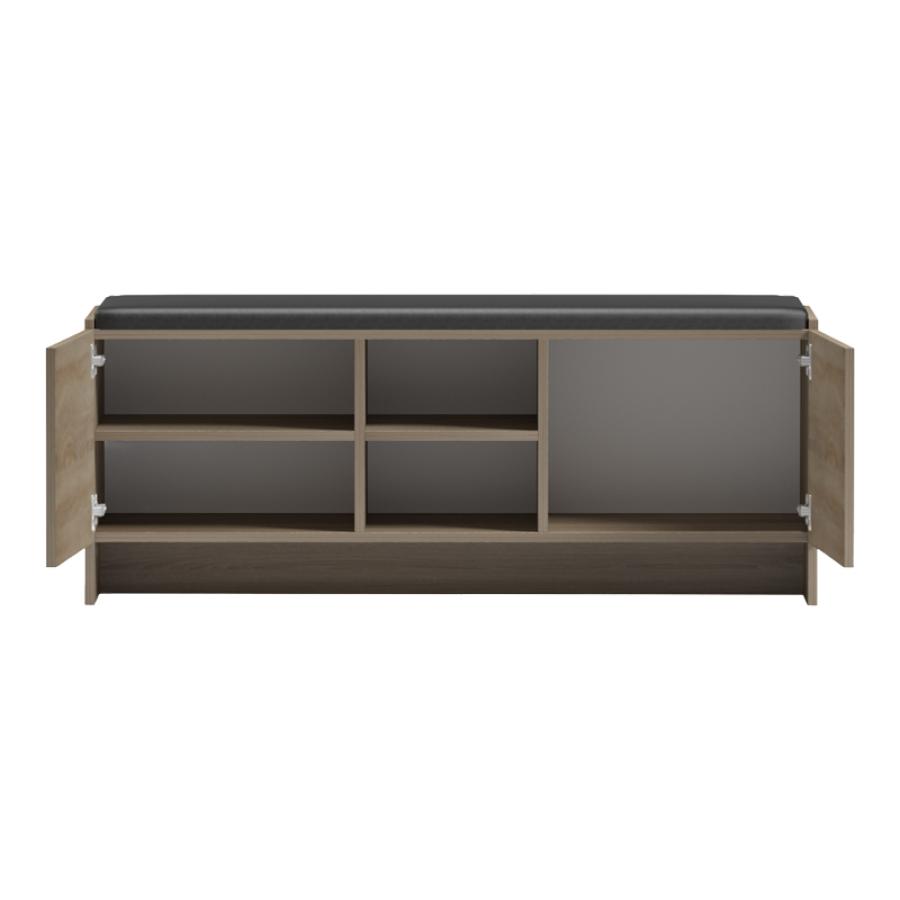 Παπουτσοθήκη-σκαμπό Zulla pakoworld sonoma-μαύρο 110x37x43εκ