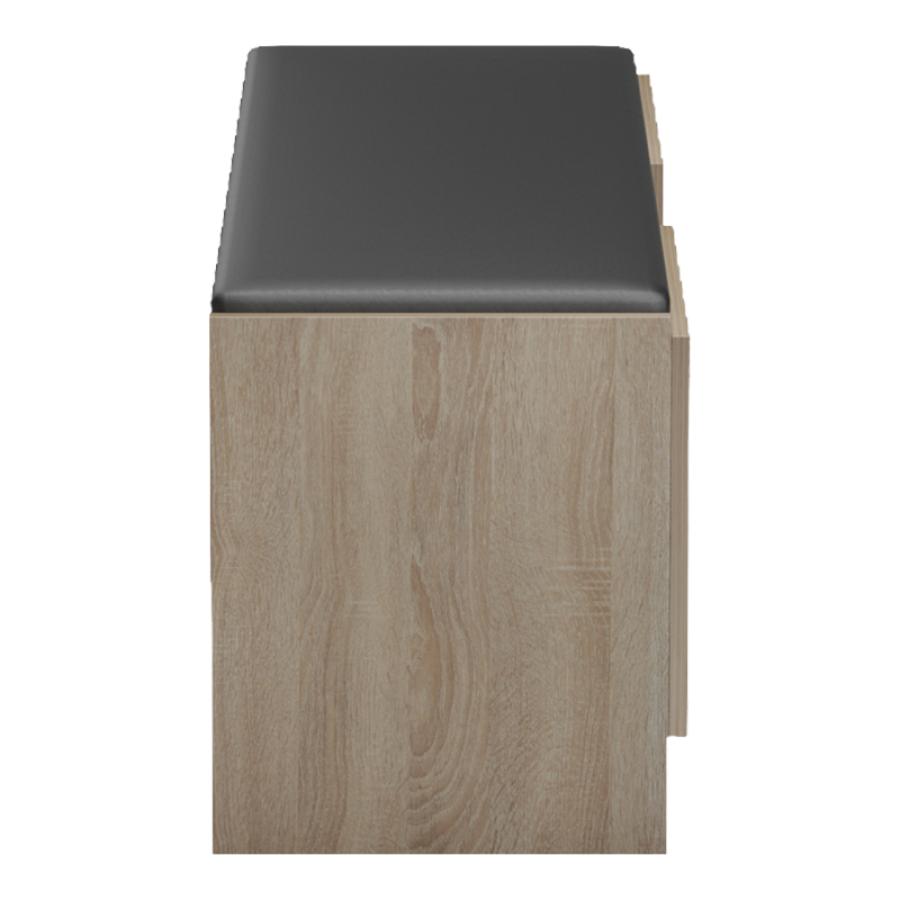 Παπουτσοθήκη-σκαμπό Zulla pakoworld sonoma-μαύρο 110x37x43εκ