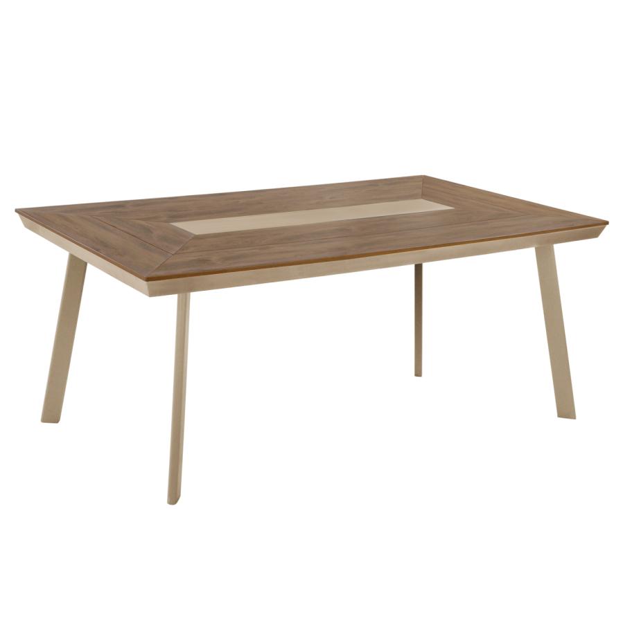 ΤΡΑΠΕΖΙ ΑΛΟΥΜΙΝΙΟΥ TABER HM5131.04 ΚΑΠΟΥΤΣΙΝΟ ΜΕ POLYWOOD TOP 200x100x75Υεκ