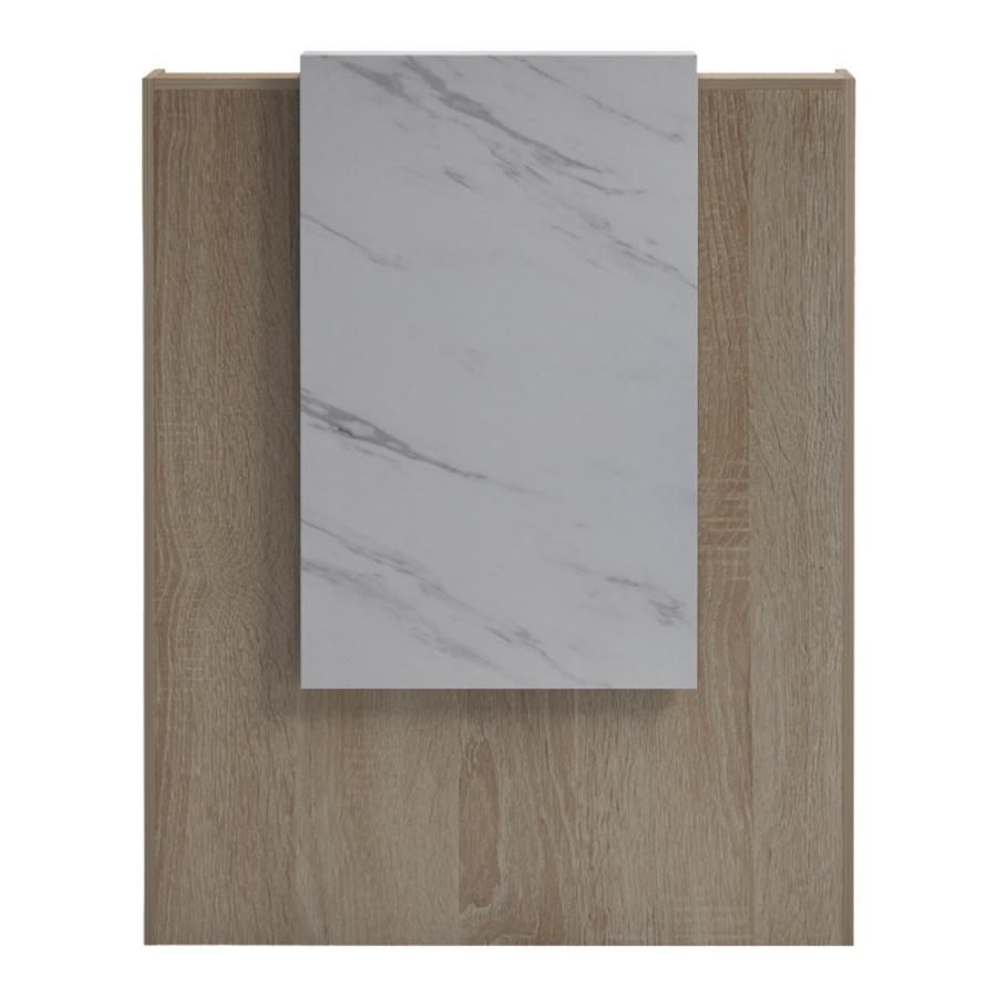 Γραφείο reception Zowel pakoworld με led sonoma-λευκή όψη μαρμάρου 90x40x110εκ