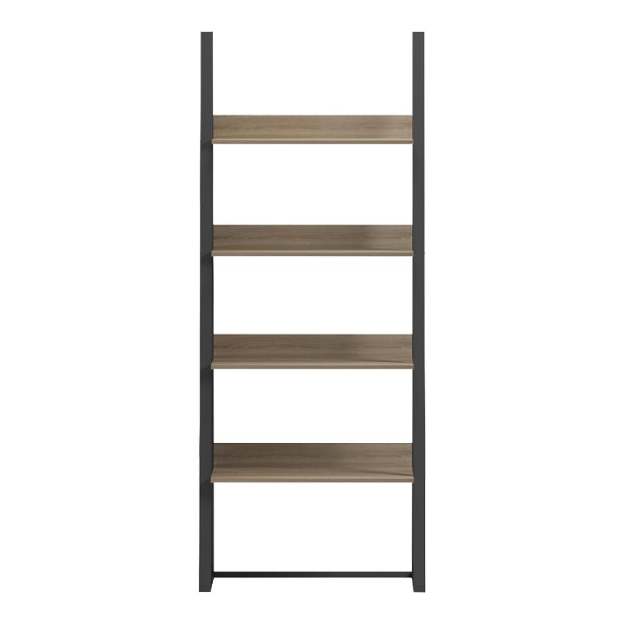 Βιβλιοθήκη-Ραφιέρα Alfa pakoworld sonoma-μαύρο μέταλλο 75x36x185εκ