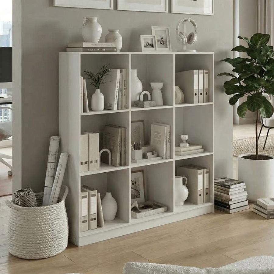 Βιβλιοθήκη Gridea pakoworld λευκό 119.5x30x121εκ