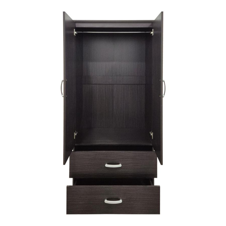 Ντουλάπα δίφυλλη με 2 συρτάρια Alvia pakoworld wenge 80x51.5x180εκ
