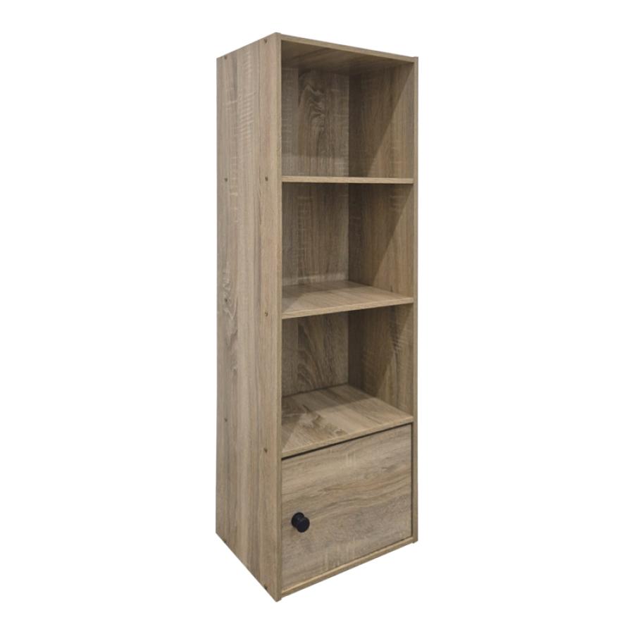 Βιβλιοθήκη-στήλη Lenobia pakoworld με ντουλάπι sonoma 30.5x24x95εκ