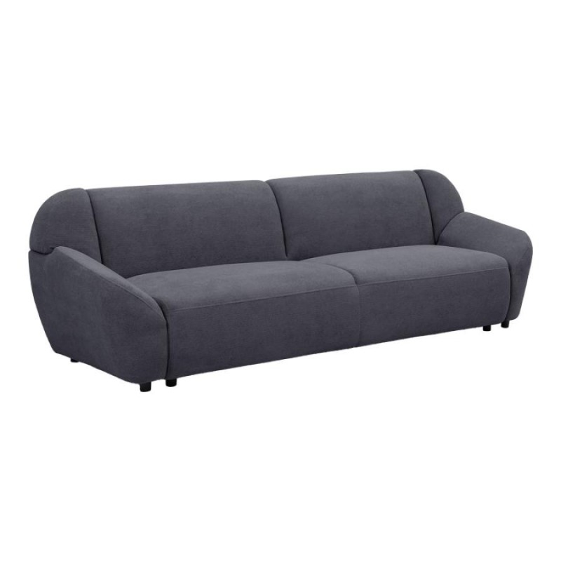Καναπές τριθέσιος Echono pakoworld ύφασμα ανθρακί 230x88x77εκ