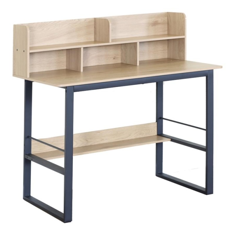 Γραφείο εργασίας Biuro pakoworld oak- μαύρο μέταλλο 120x60x103εκ - vougioukas.gr