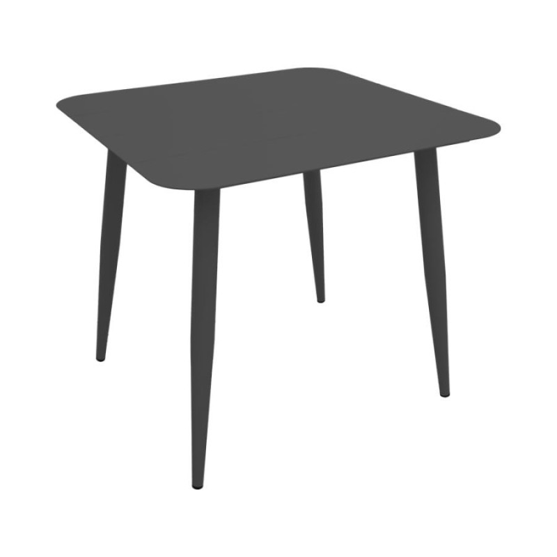 Τραπέζι Vista pakoworld αλουμίνιο σε μαύρη απόχρωση 80x80x72εκ