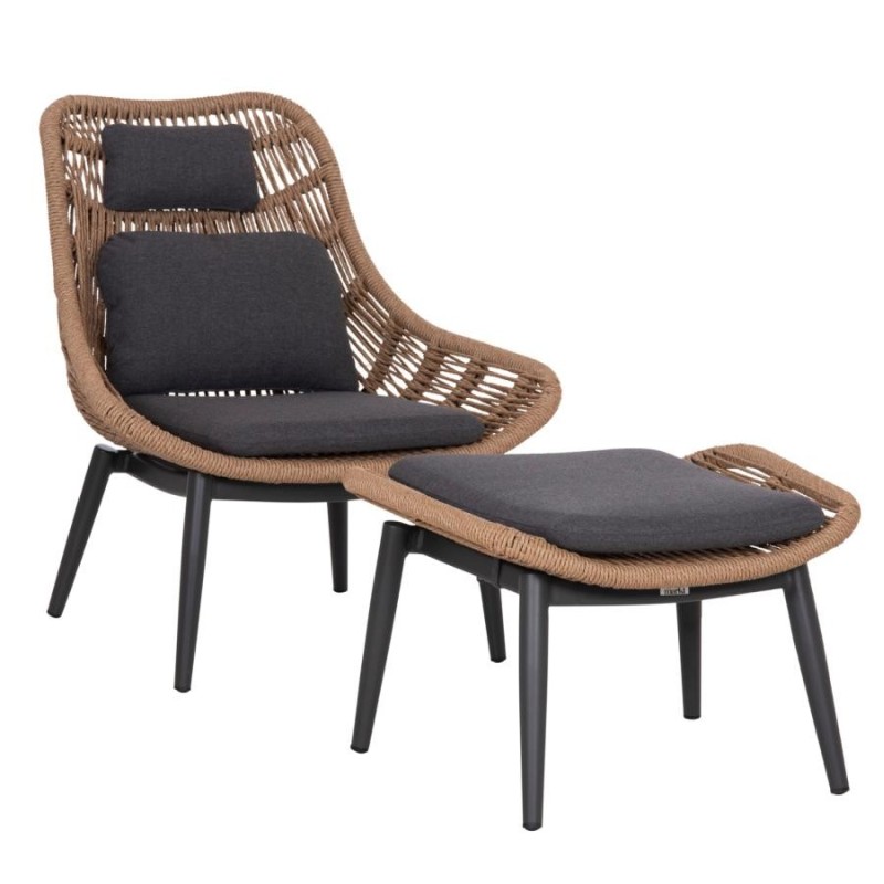 ΠΟΛΥΘΡΟΝΑ LOUNGE ΜΕ ΥΠΟΠΟΔΙΟ REMVAZZO HM6561.01 ΑΛΟΥΜΙΝΙΟ ΓΚΡΙ--WICKER 90x85x96Υεκ - vougioukas.gr