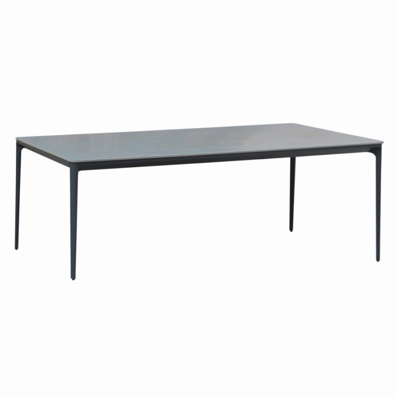 ΤΡΑΠΕΖΙ ΤΡΑΠΕΖΑΡΙΑΣ STAD HM6558.01 ΓΚΡΙ ΑΛΟΥΜΙΝΙΟ & SINTERED STONE TOP 220x100x75Υεκ
