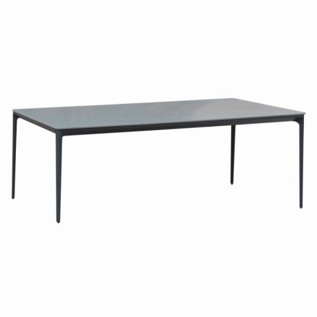 ΤΡΑΠΕΖΙ ΤΡΑΠΕΖΑΡΙΑΣ STAD HM6557.01 ΓΚΡΙ ΑΛΟΥΜΙΝΙΟ & SINTERED STONE TOP 180x90x75Υεκ