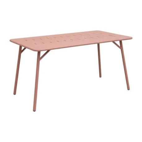 Τραπέζι Moraja pakoworld terracotta μέταλλο 140x80x72εκ - vougioukas.gr