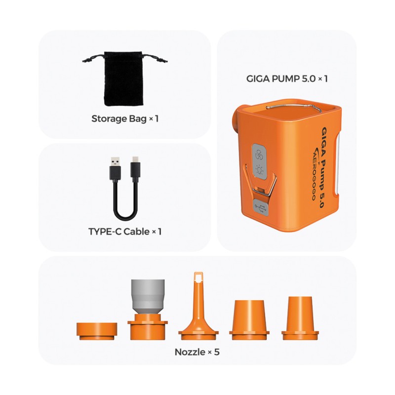 AEROGOGO GIGA PUMP 5,0ΕΠΑΝΑΦ. ΑΝΤΛΙΑ ΑΕΡΟΣ + ΦΩΤΙΣΤΙΚΟ 500LM