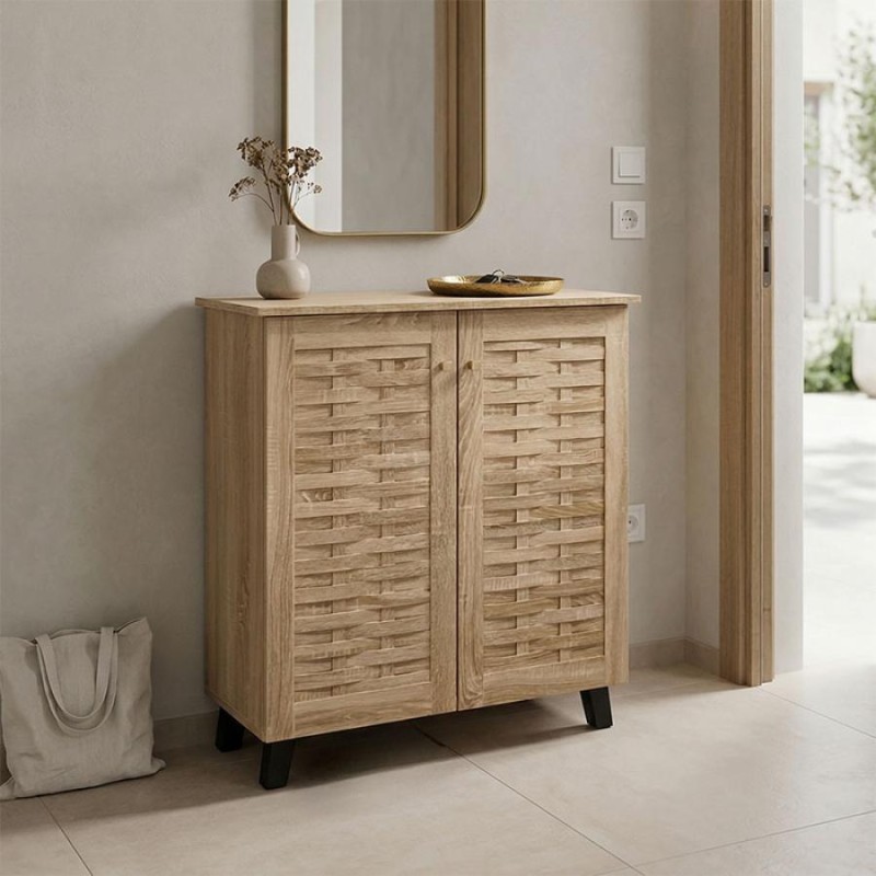 Παπουτσοθήκη-ντουλάπι Mantam pakoworld 12 ζεύγων sonoma 78x34x87εκ - vougioukas.gr