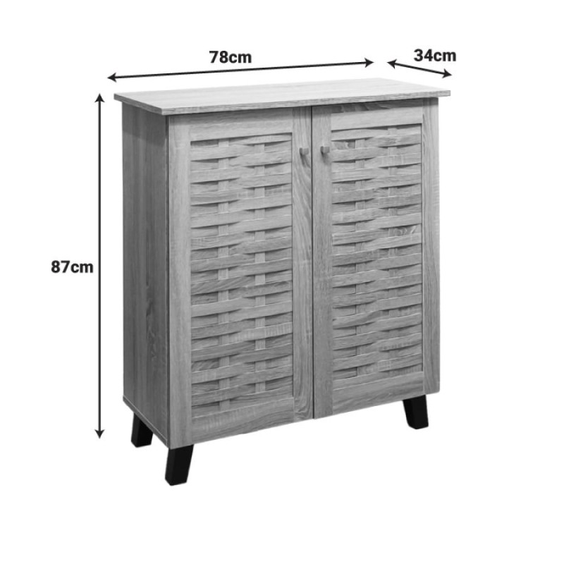 Παπουτσοθήκη-ντουλάπι Mantam pakoworld 12 ζεύγων sonoma 78x34x87εκ - vougioukas.gr