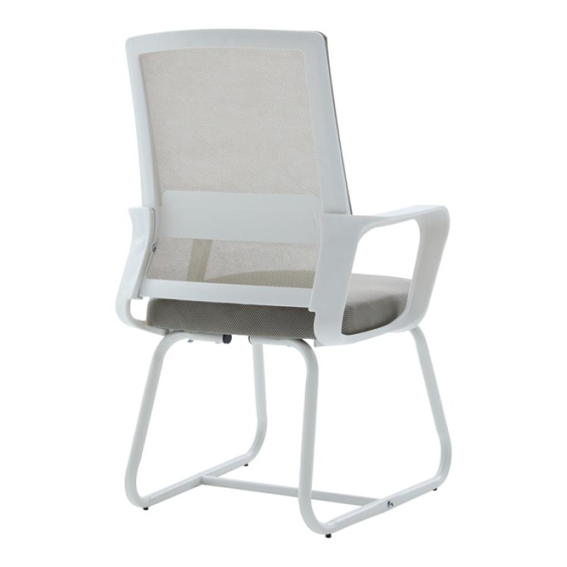 Καρέκλα επισκέπτη Palma pakoworld λευκή- mesh γκρι 46x52x94εκ